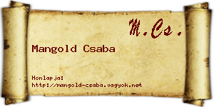 Mangold Csaba névjegykártya