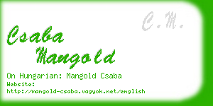 csaba mangold business card
